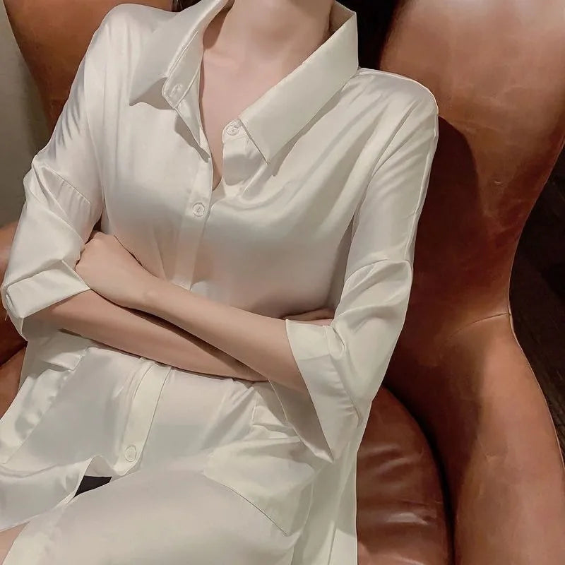 Chemise Soie Style Pyjama — vue 2