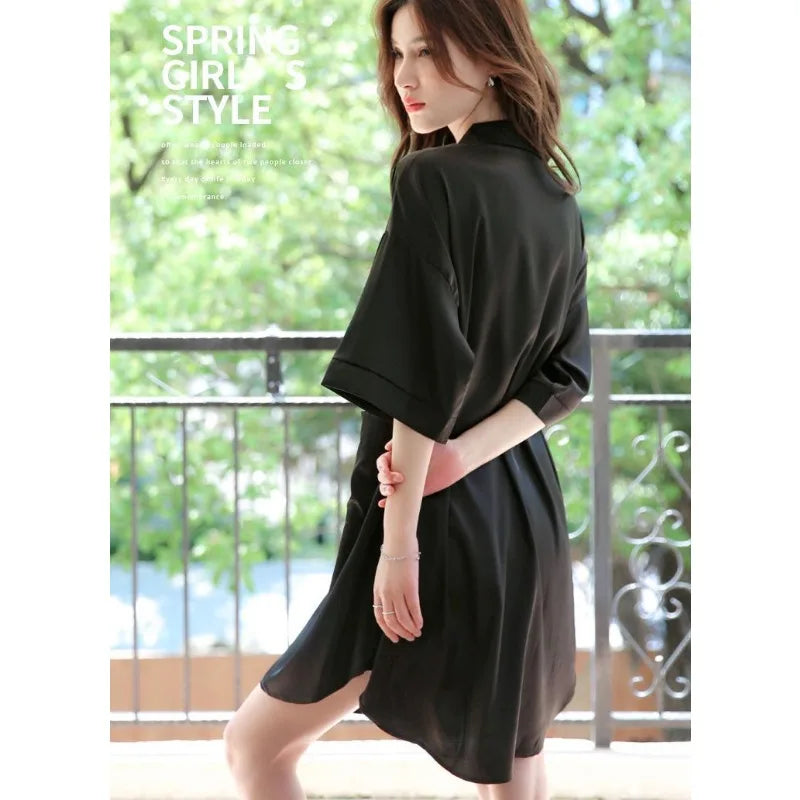 Chemise Soie Style Pyjama — vue 5