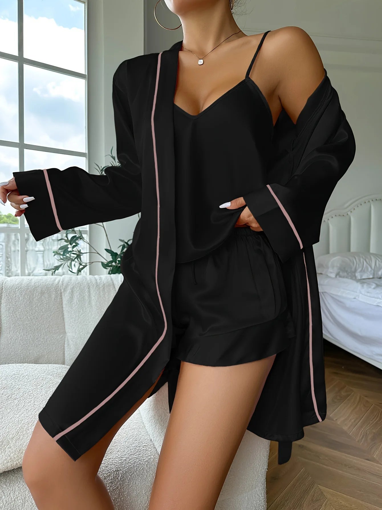 Ensemble Pyjama 3 Pieces Soie — vue 6
