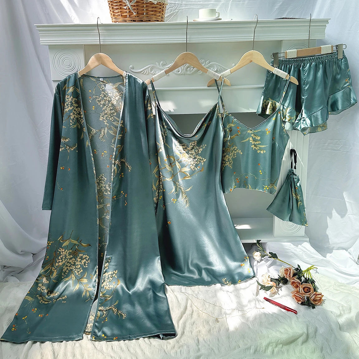Ensemble Pyjama En Satin De Soie — vue 10