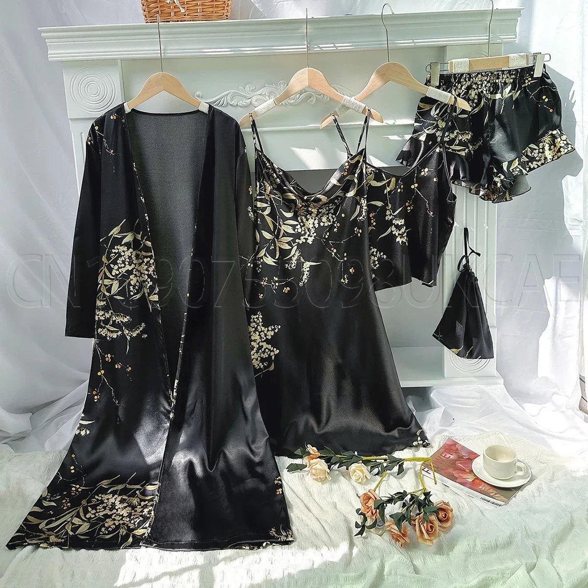Ensemble Pyjama En Satin De Soie — vue 3