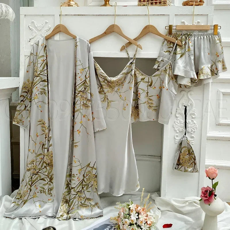 Ensemble Pyjama En Satin De Soie — vue 4