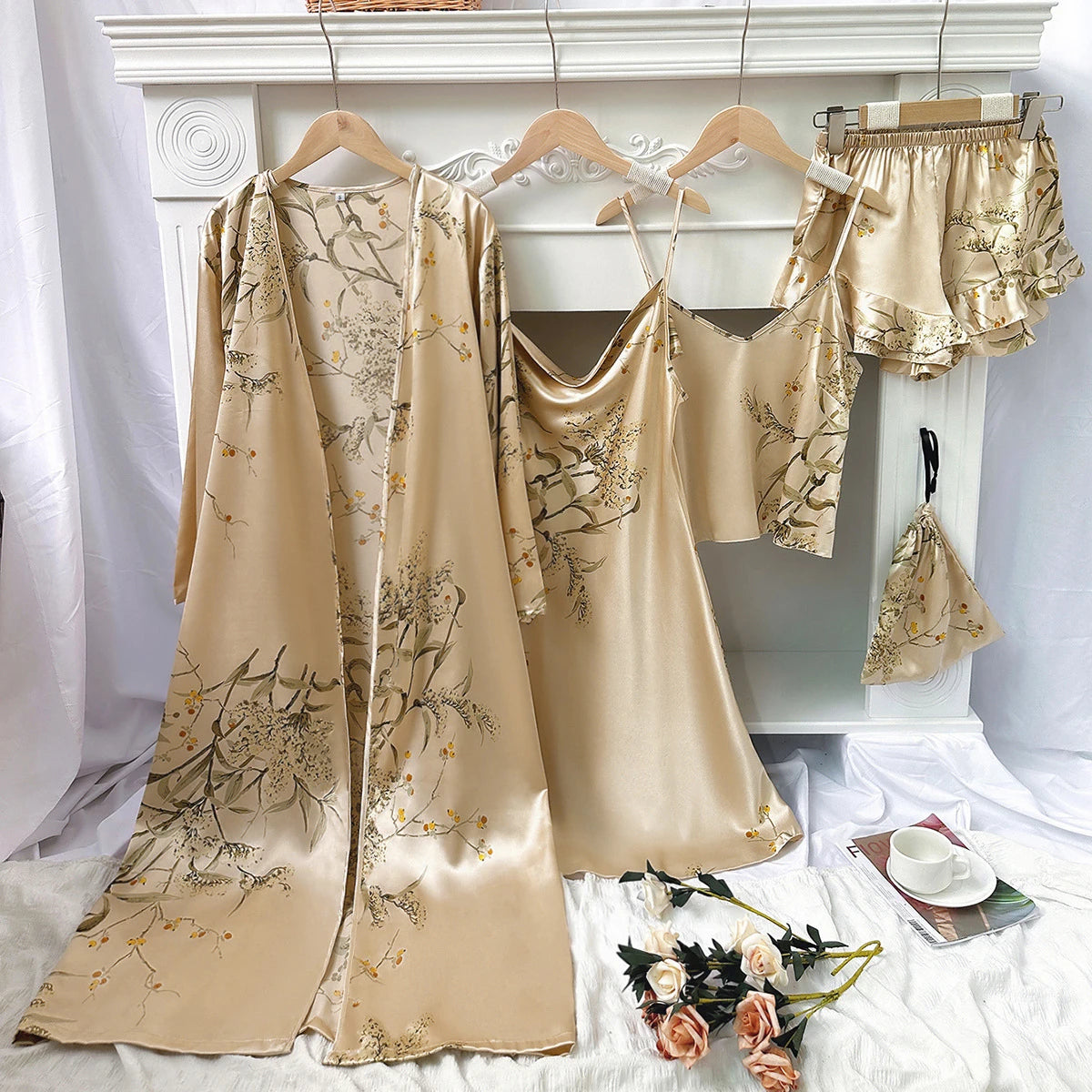 Ensemble Pyjama En Satin De Soie — vue 7