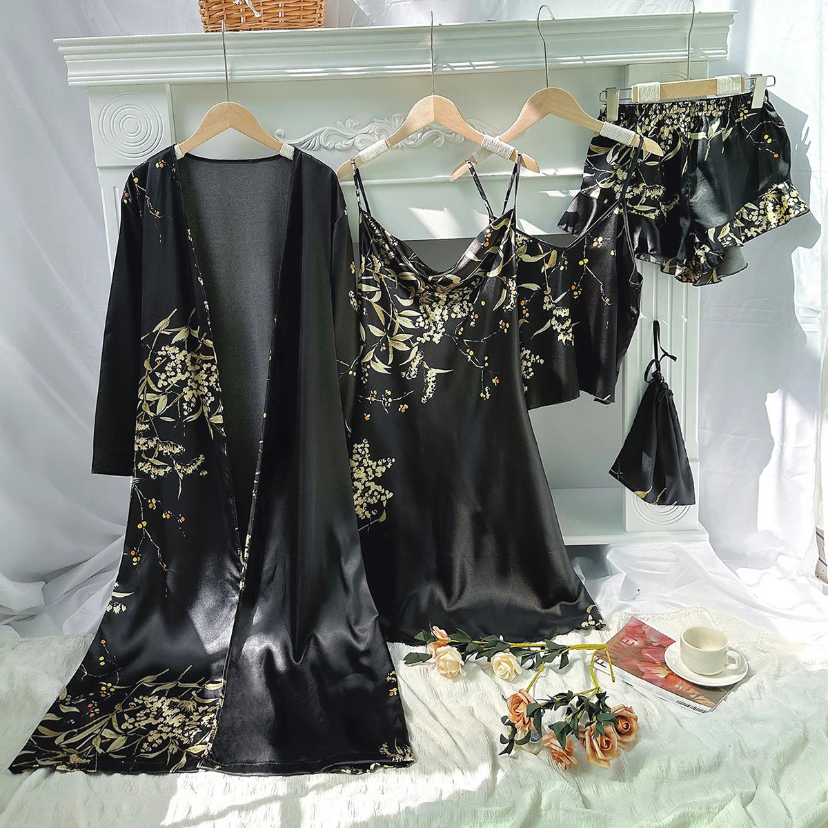 Ensemble Pyjama En Satin De Soie — vue 8
