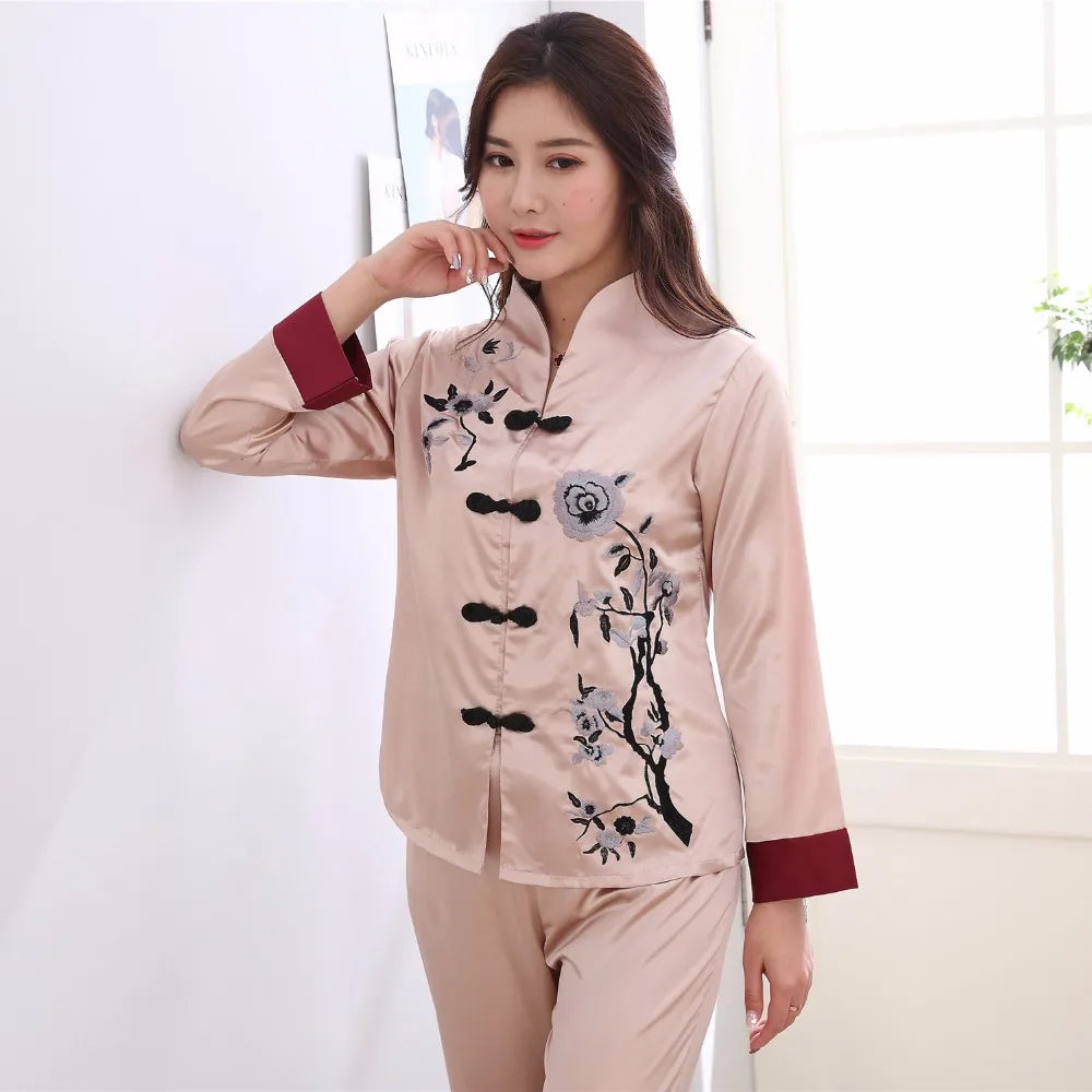 Pyjama Chinois Soie Femme — vue 2