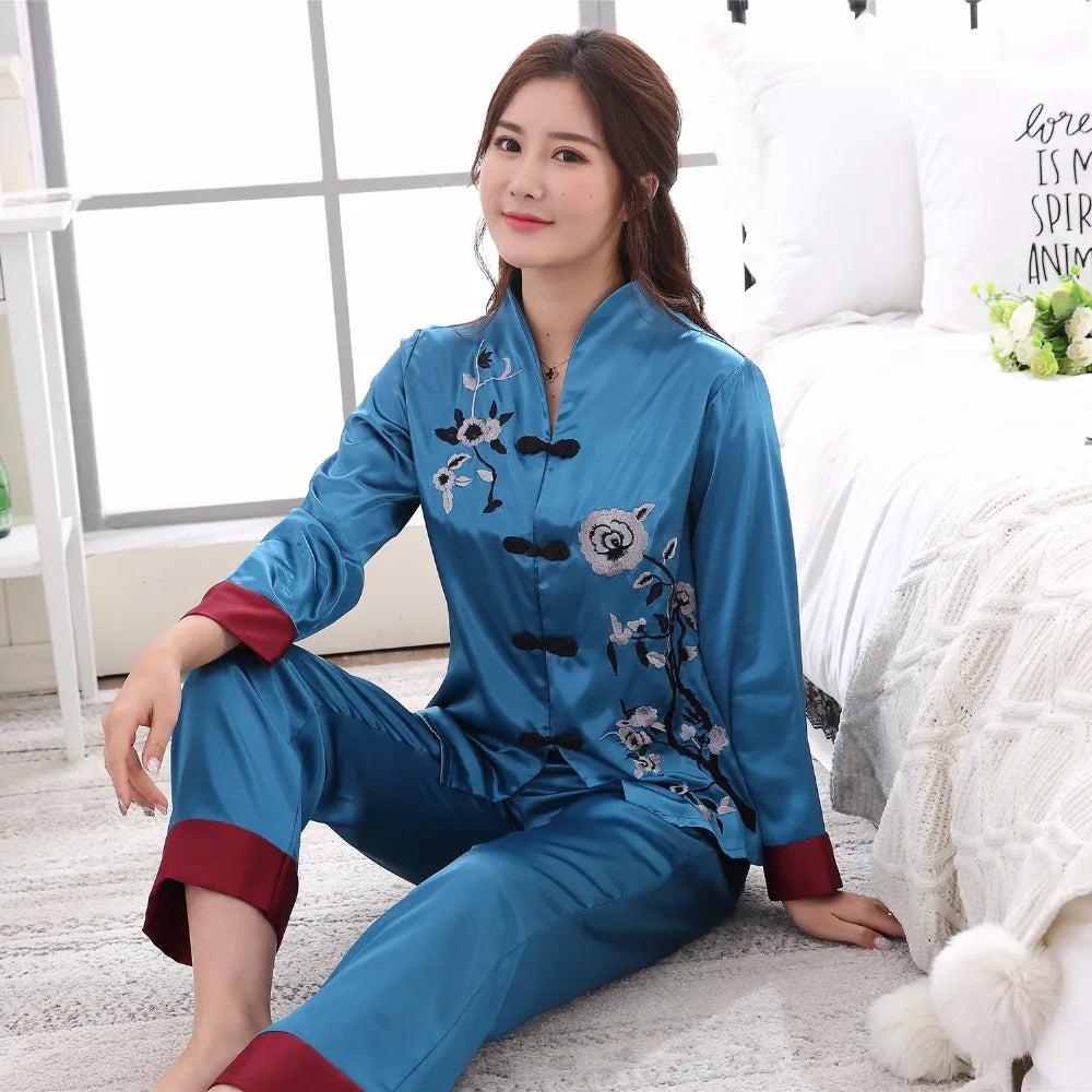 Pyjama Chinois Soie Femme