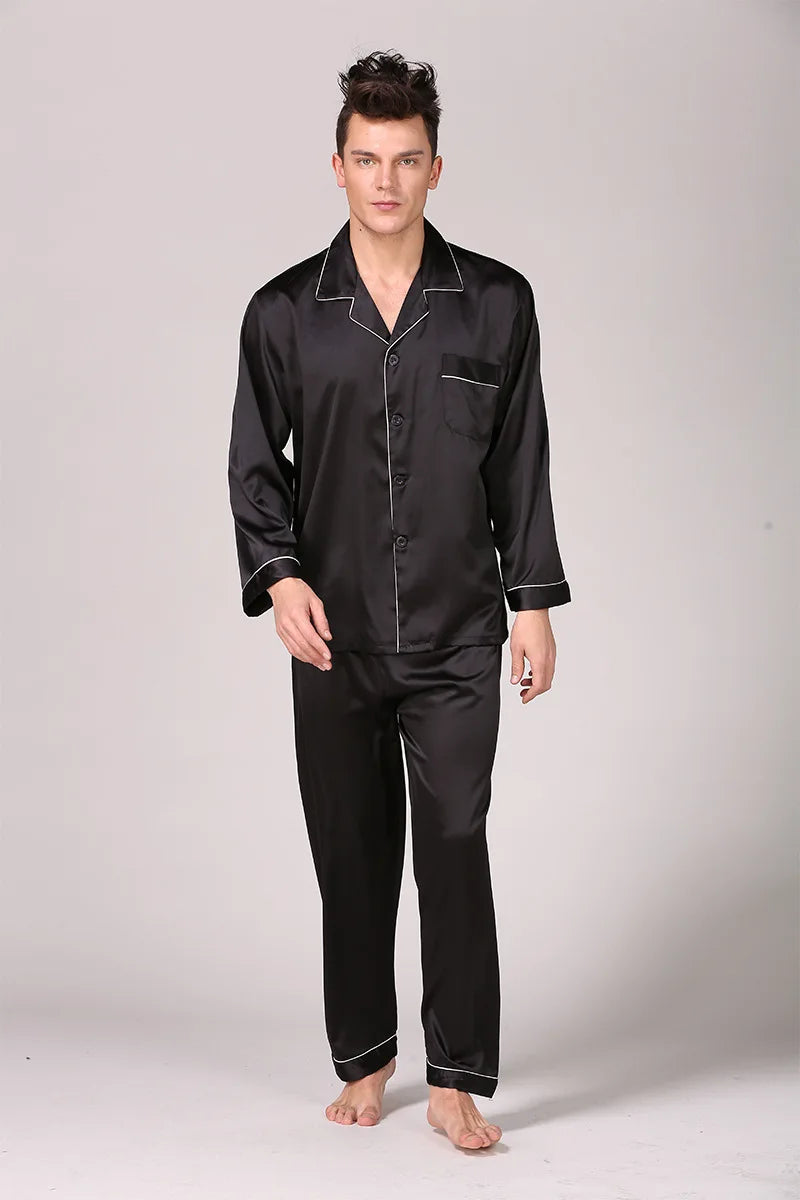 Pyjama Homme Soie Noir