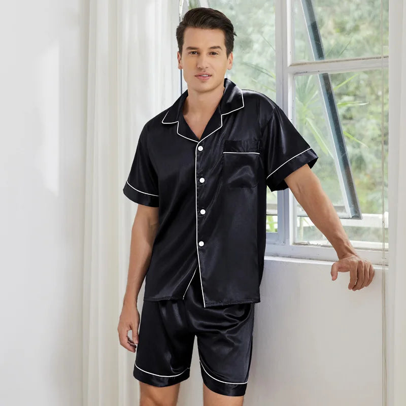 Pyjama Satin Soie Homme — vue 10