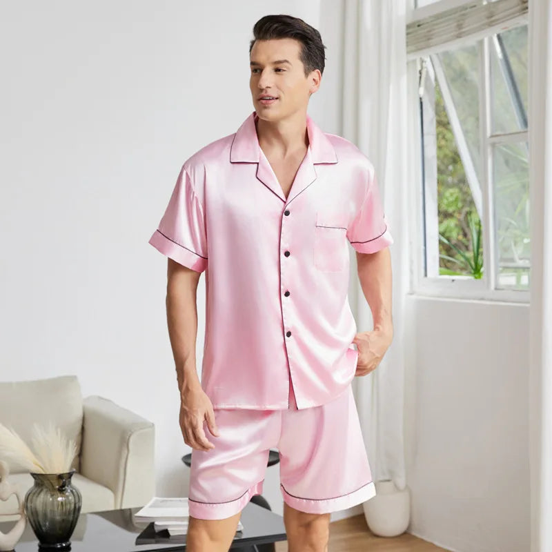 Pyjama Satin Soie Homme — vue 8