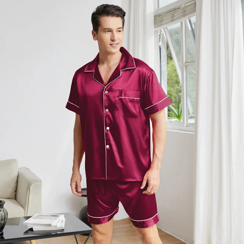 Pyjama Satin Soie Homme — vue 9