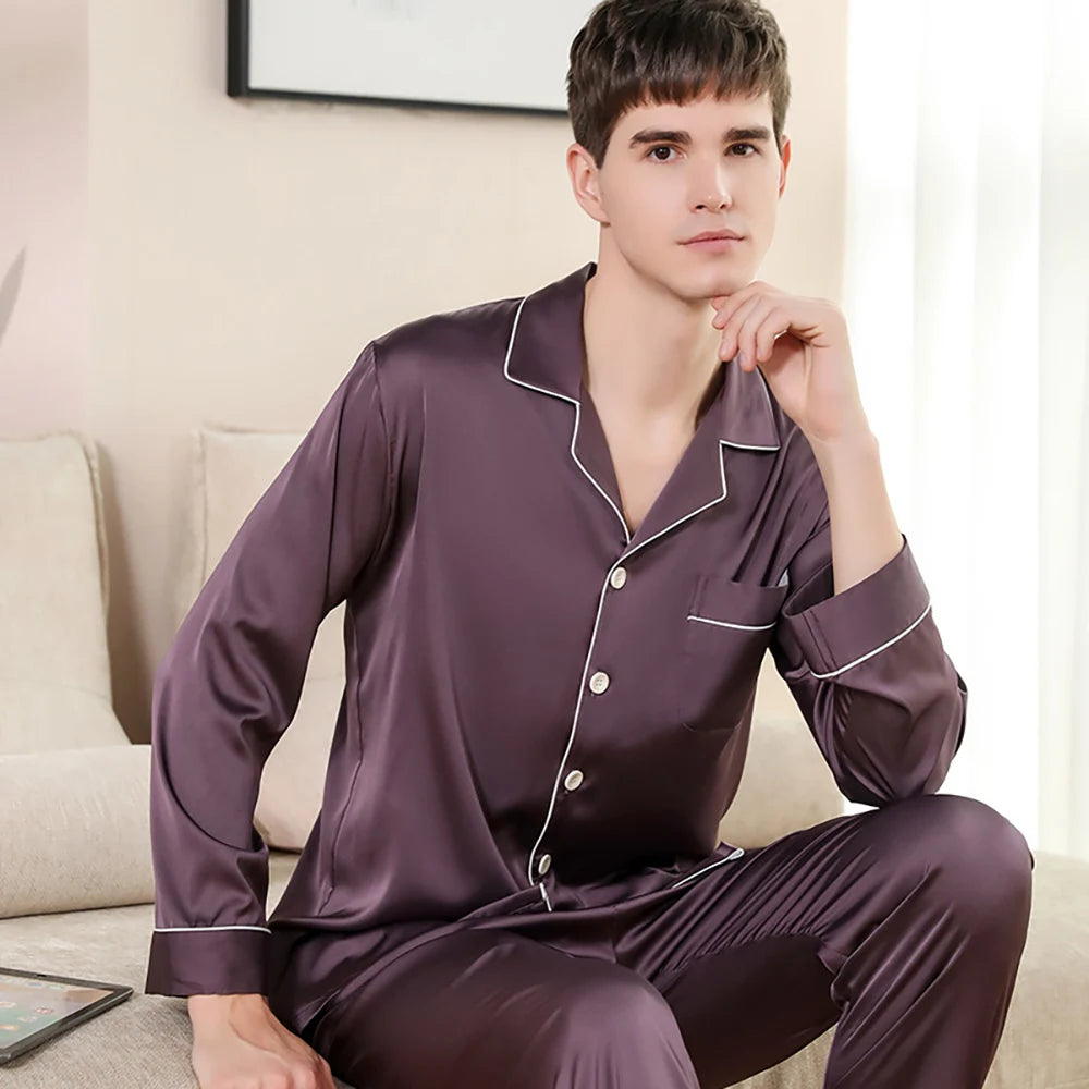 Pyjama Soie Homme Luxe — vue 18