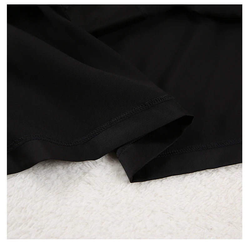 Pyjama Soie Noir Femme — vue 9