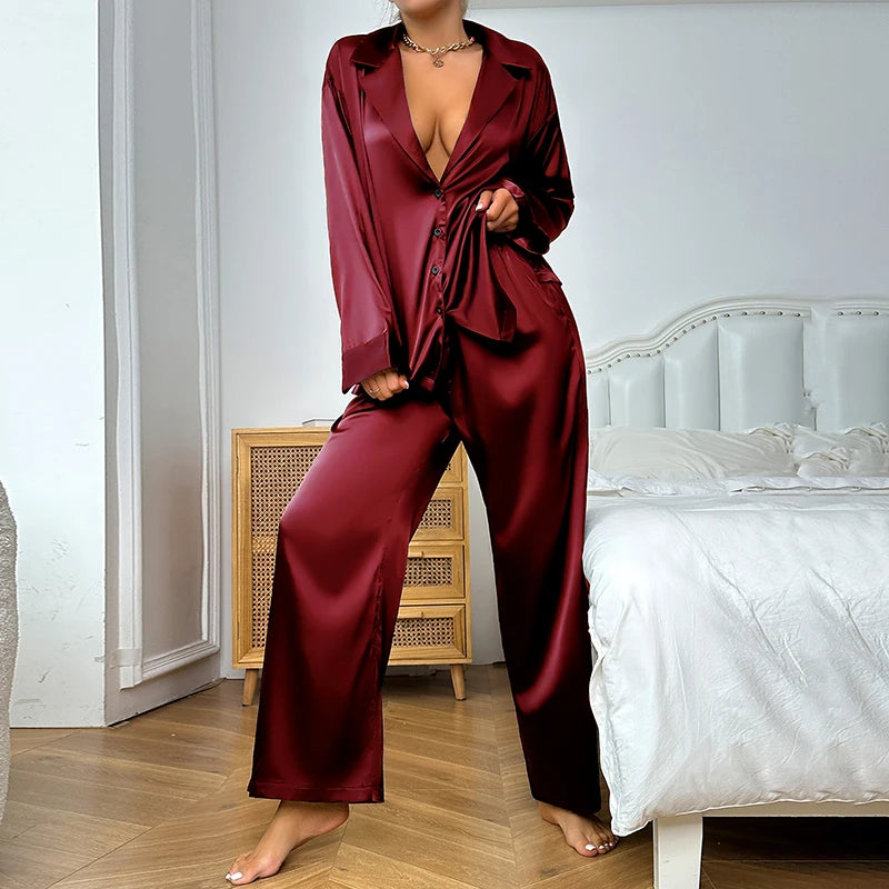 Pyjama Soie Rouge — vue 2