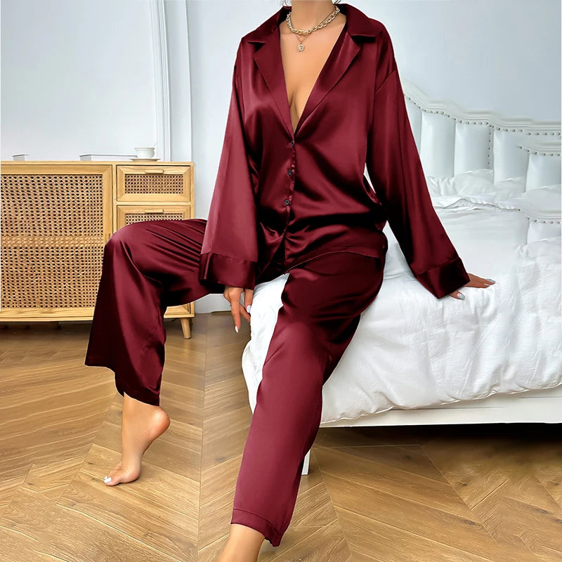 Pyjama Soie Rouge